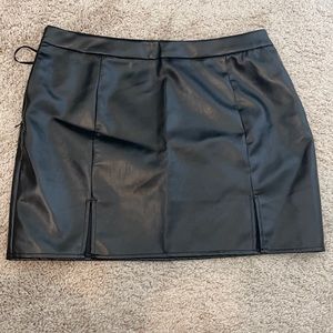 Black leather skirt